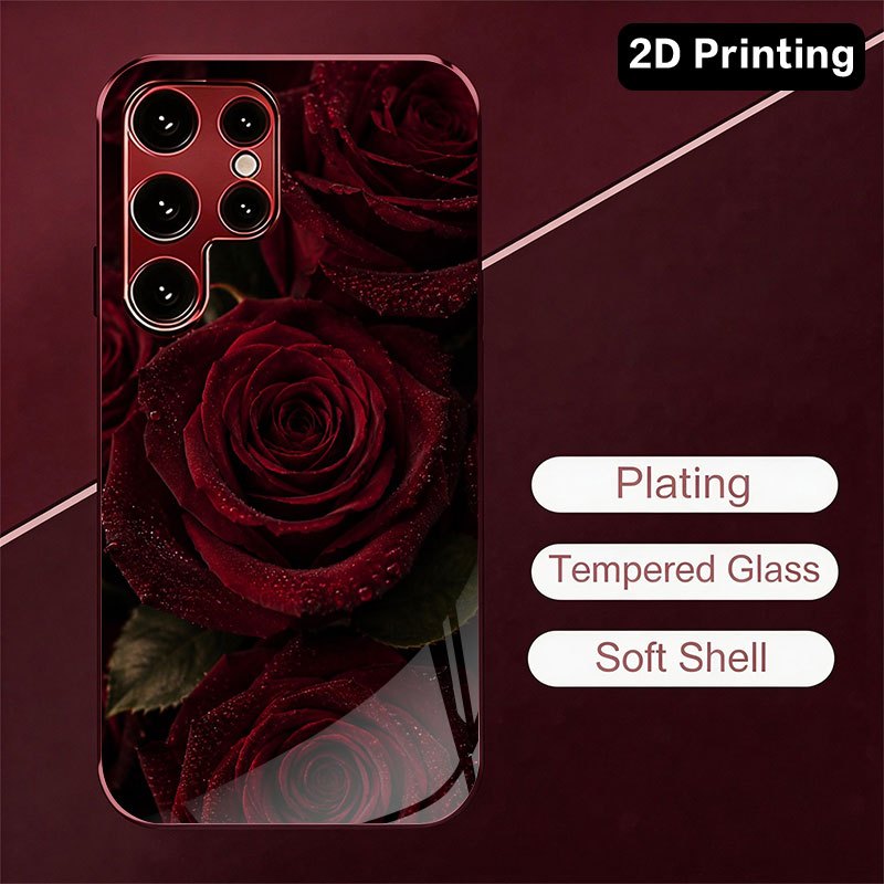 Glass phone case with dark red - Samsung Galaxy S24 recension och pris