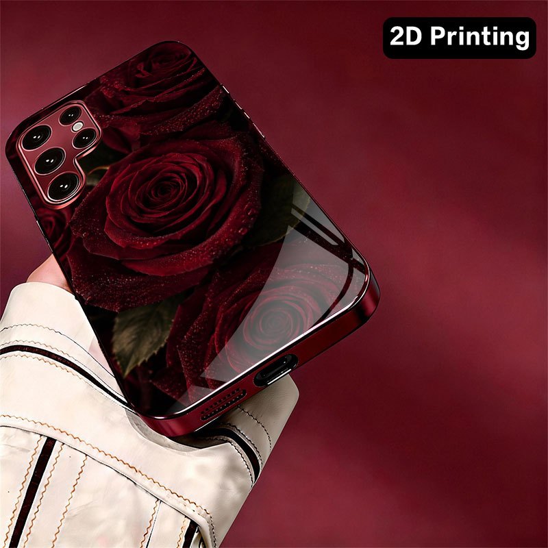 Glass phone case with dark red - Samsung Galaxy S24 recension och pris